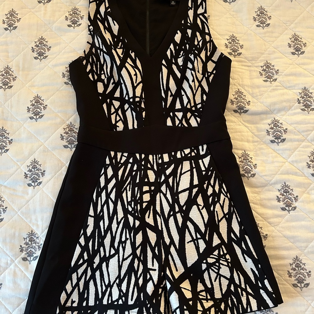 Adelyn Rae Black and White textured romper
